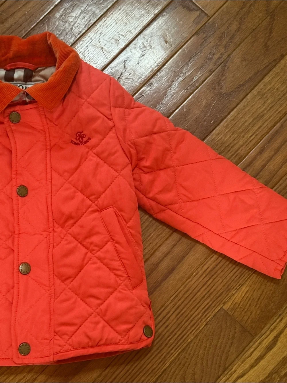 Boys Fall Quilted pumpkin orange boutique jacket size 100/48 EU sizing USA 4 4 T